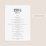 1994 Fun Facts Quiz with Answers Printable