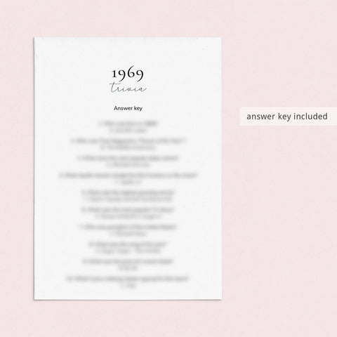 1969 Quiz And Answers Printable | All About The Year 1969 Trivia ...