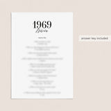 1969 Fun Facts Quiz with Answers Printable