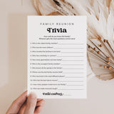 Family Reunion Trivia Questions Printable Icebreaker Game