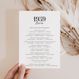 65th Anniversary Party Games Married in 1959 Printable