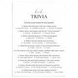 Book Trivia Quiz with 10 Multiple Choice Questions and Answers Printable by LittleSizzle