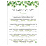 St Patties Day Trivia with Answer Key Printable by LittleSizzle