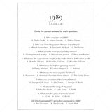 1989 Quiz and Answers Printable by LittleSizzle