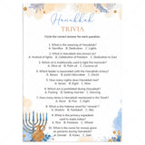 Hanukkah Trivia Questions and Answers Printable by LittleSizzle