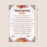 Thanksgiving Quiz Questions and Answers Printable by LittleSizzle
