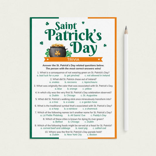 Saint Patrick's Day Trivia Answers Included Printable by LittleSizzle