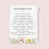 Mother's Day Multiple Choice Trivia with Answers Printable by LittleSizzle