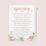 Spring Trivia Questions and Answers Printable by LittleSizzle