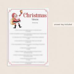 Christmas Multiple Choice Trivia with Answers Printable
