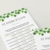 St Patties Day Trivia with Answer Key Printable