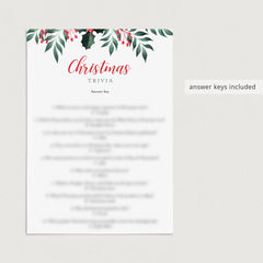 12 Holiday Party Games Printable Greenery Theme Christmas + FREE Secret Santa Questionnaire