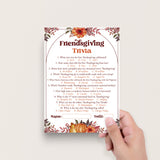 Friendsgiving Trivia Questions and Answers Printable