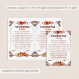 Friendsgiving Trivia Questions and Answers Printable