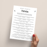 New Year's Eve Trivia Questions and Answers Printable