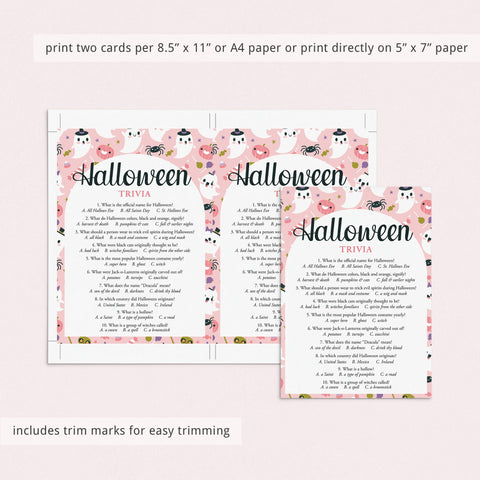 Ghostly Halloween Trivia Game for Girls Printable | Answers Included ...