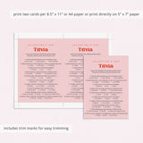 Pink and Red Valentines Trivia Game with Answers