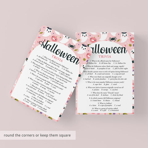 Ghostly Halloween Trivia Game for Girls Printable | Answers Included ...