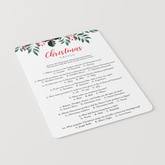Printable Multiple Choice Christmas Quiz with Answer Key