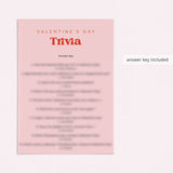 Pink and Red Valentines Trivia Game with Answers
