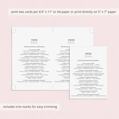 1959 Quiz and Answers Printable