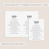 35th Anniversary Party Games Married in 1989 Printable