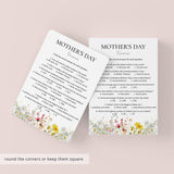 Mother's Day Multiple Choice Trivia with Answers Printable