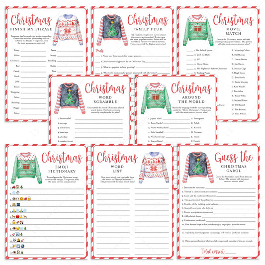 Ugly Sweater Christmas Party Games and Activities Printable by LittleSizzle