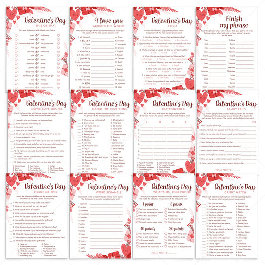 12 Valentine's Day Games for Adults Printable by LittleSizzle