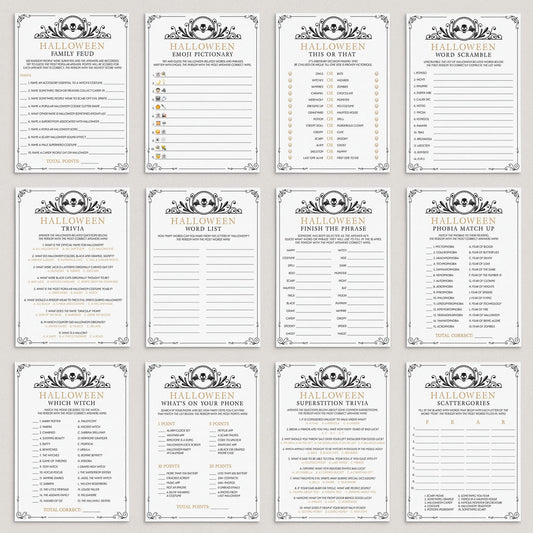 12 Halloween Party Games Adults Printable by LittleSizzle