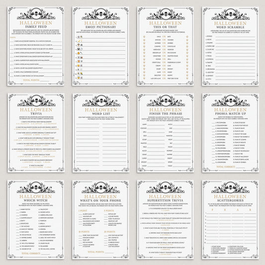 12 Halloween Party Games Adults Printable by LittleSizzle