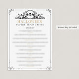 Black Skull Halloween Superstitions Quiz with Answers
