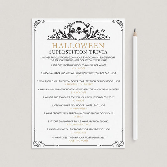 Black Skull Halloween Superstitions Quiz with Answers by LittleSizzle