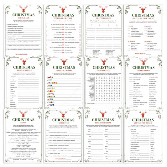 Vintage Christmas Theme Party Game Bundle Printable by LittleSizzle