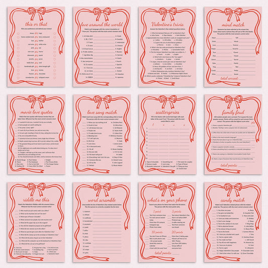 Wavy Border Valentines Day Games Printable by LittleSizzle