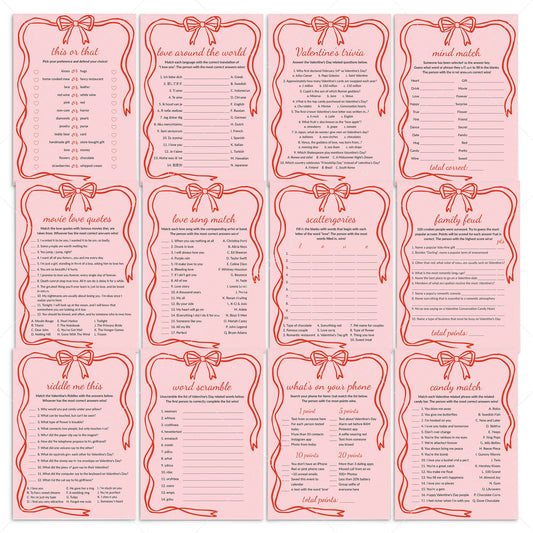 Wavy Border Valentines Day Games Printable by LittleSizzle