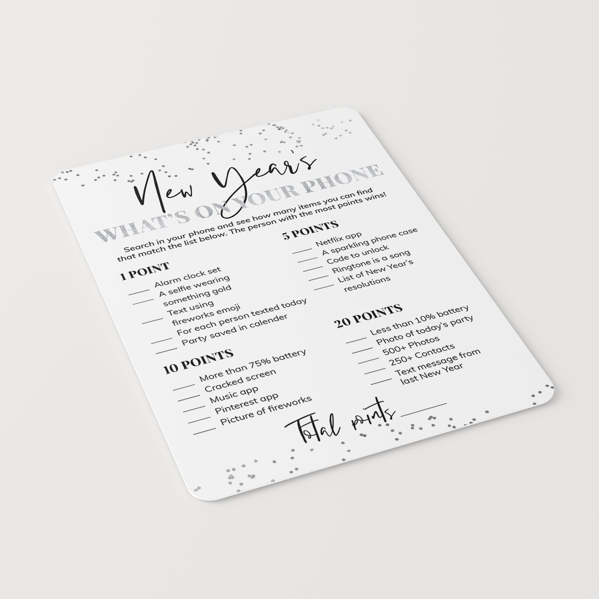 2025 New Year's Games Bundle Silver | 12 New Year's Party Game Ideas