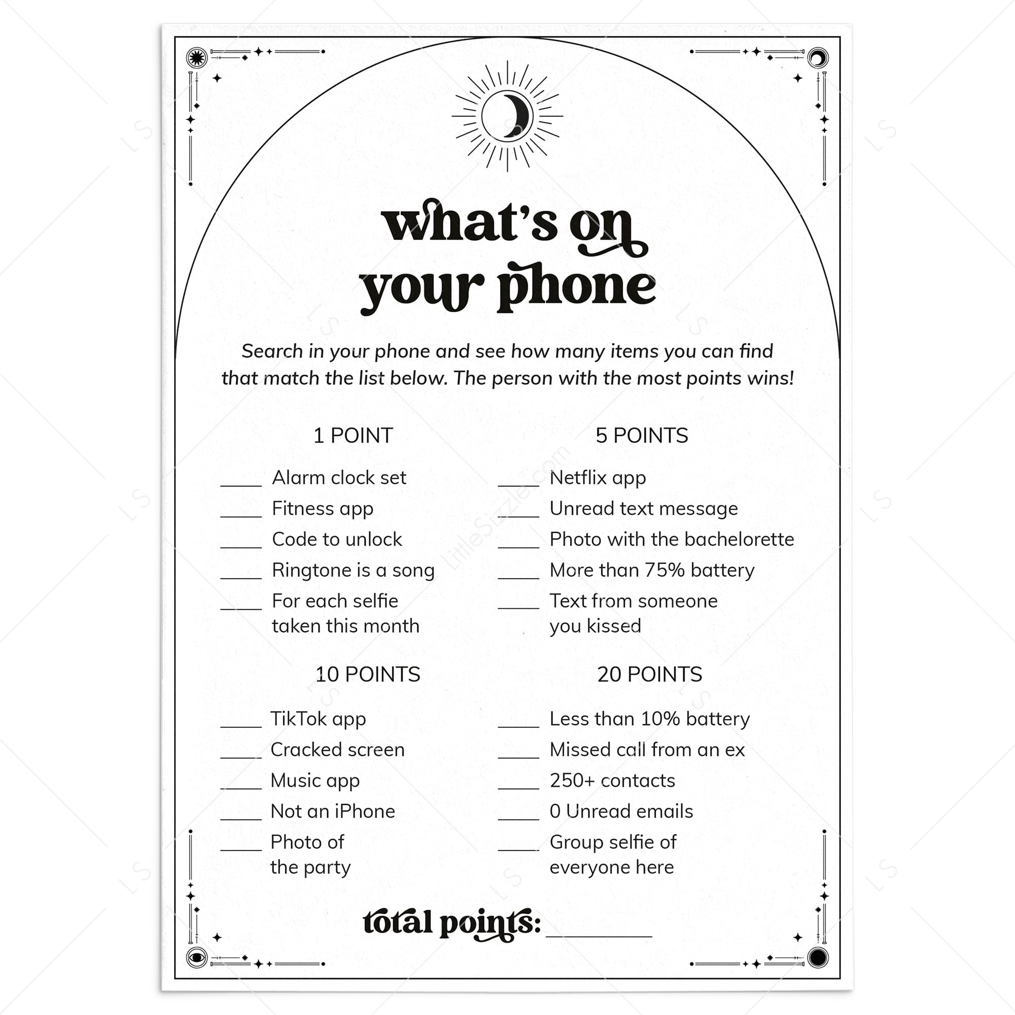 The Coven Bachelorette Game What's In Your Phone Download by LittleSizzle