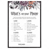 Floral Halloween Bachelorette Party Phone Game Printable by LittleSizzle