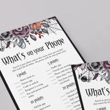 Floral Halloween Bachelorette Party Phone Game Printable