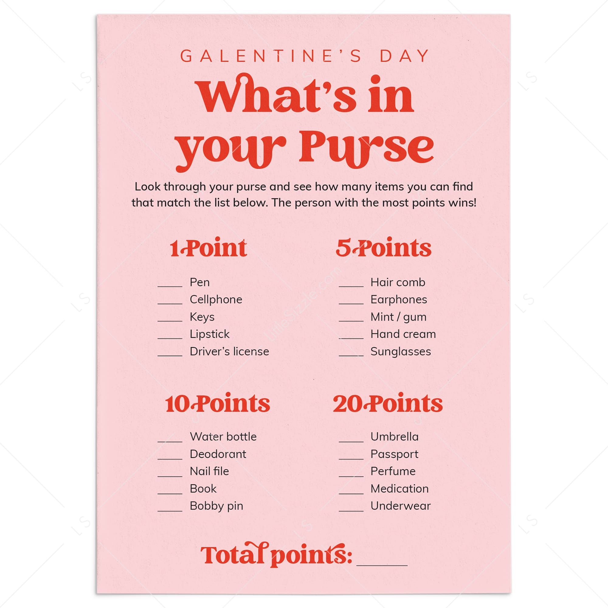 Galentine's Day Activity What's In Your Purse by LittleSizzle