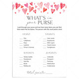 Galentines Game What's In Your Purse Printable PDF by LittleSizzle