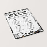 Printable Halloween Whats On Your Pone Activity for Adults