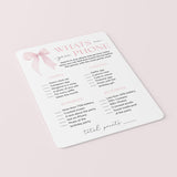 Coquette Birthday Game Whats On Your Phone Printable