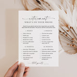 What's On Your Phone Retirement Party Game Printable