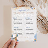 Hanukkah Whats On Your Phone Party Game Printable