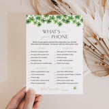 Printable St Patrick's Day What's On Your Phone Game