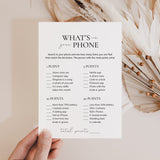 What's On Your Phone Engagement Party Game Printable