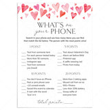 Printable What's On Your Phone Game for Valentine's Day by LittleSizzle