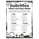 Printable Halloween Whats On Your Pone Activity for Adults by LittleSizzle